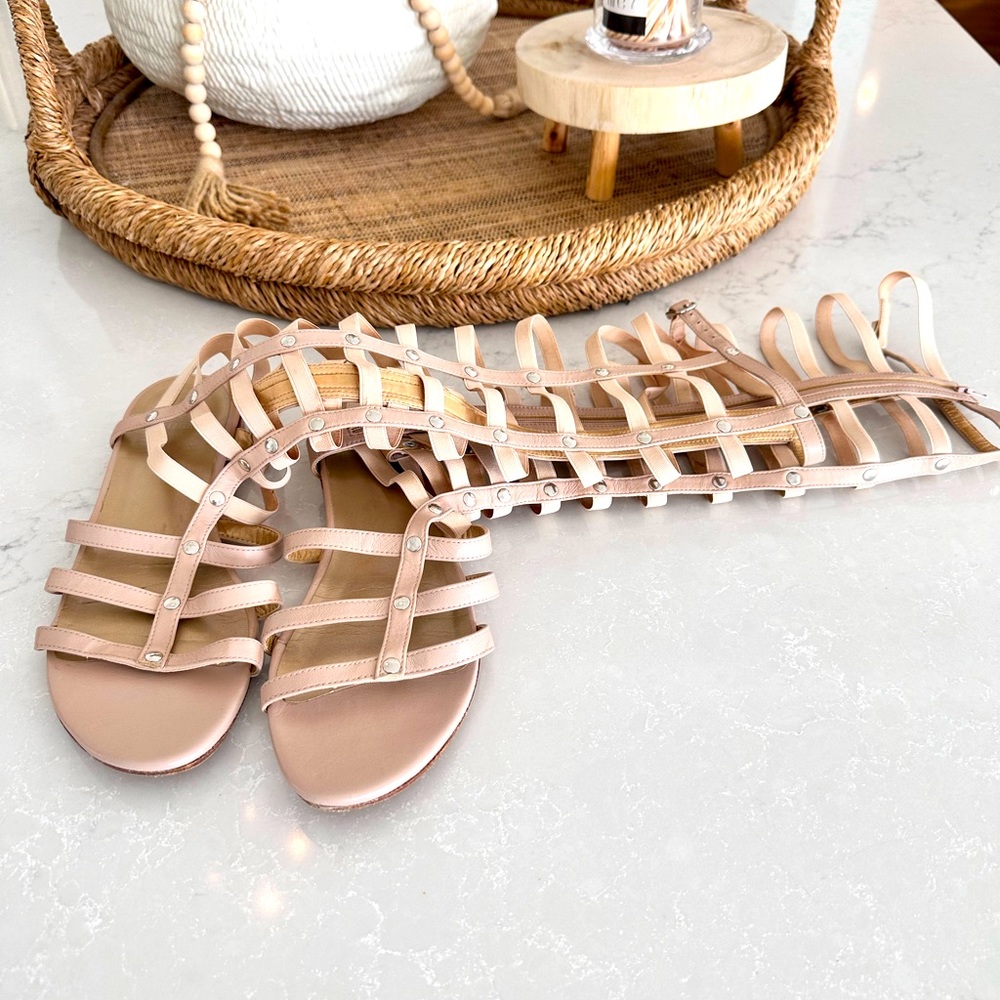 Stuart Weitzman Suede Studded Accents Gladiator Sandals size 7.5